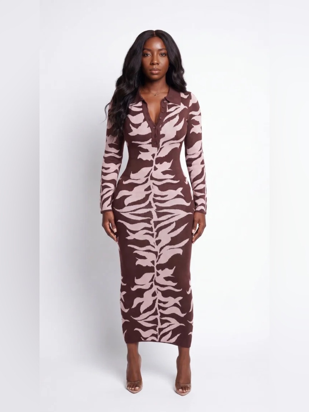 COVERED IN FLAMES MIDI DRESS